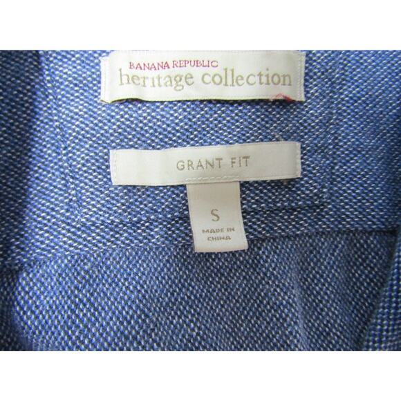 Banana Republic Grant Fit Blue Button Collar Shirt Men's size S Indie Nautical - Picture 4 of 9